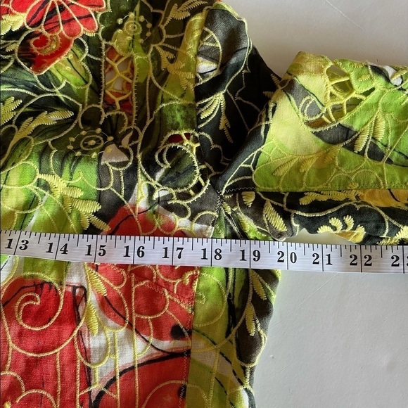 NWT! ($130) Chico's Women's Linen Blazer Jacket Open front Floral Boho, Sz S - Picture 10 of 13